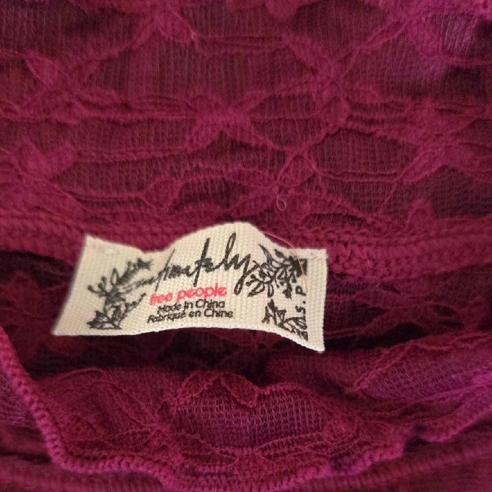 Free People Deep Purple Lace Blouse